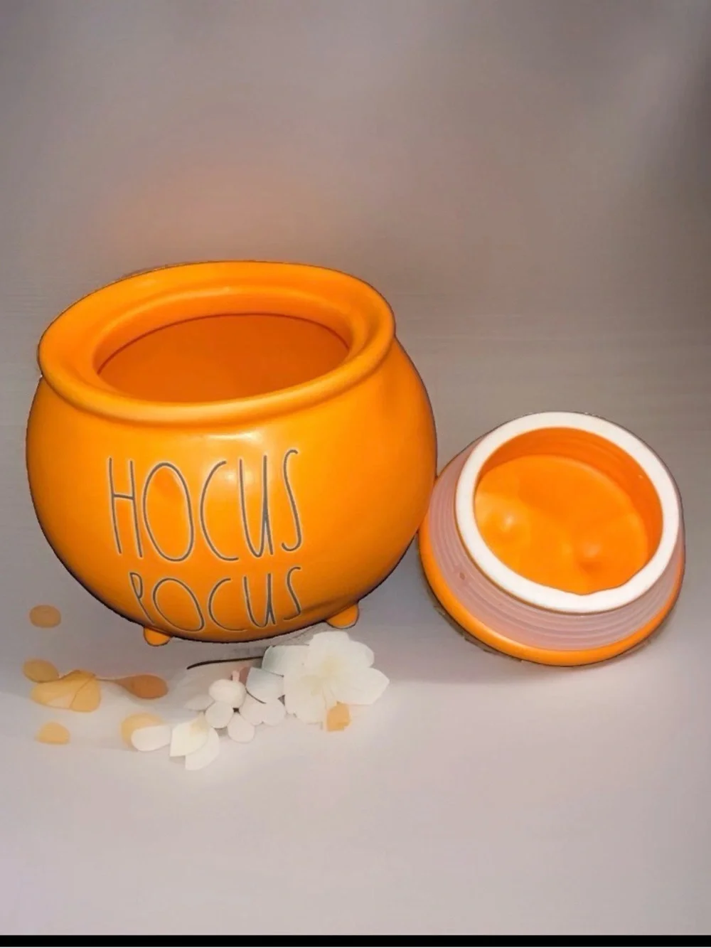 Hocus Pocus Orange Ceramic Cauldron Canister
